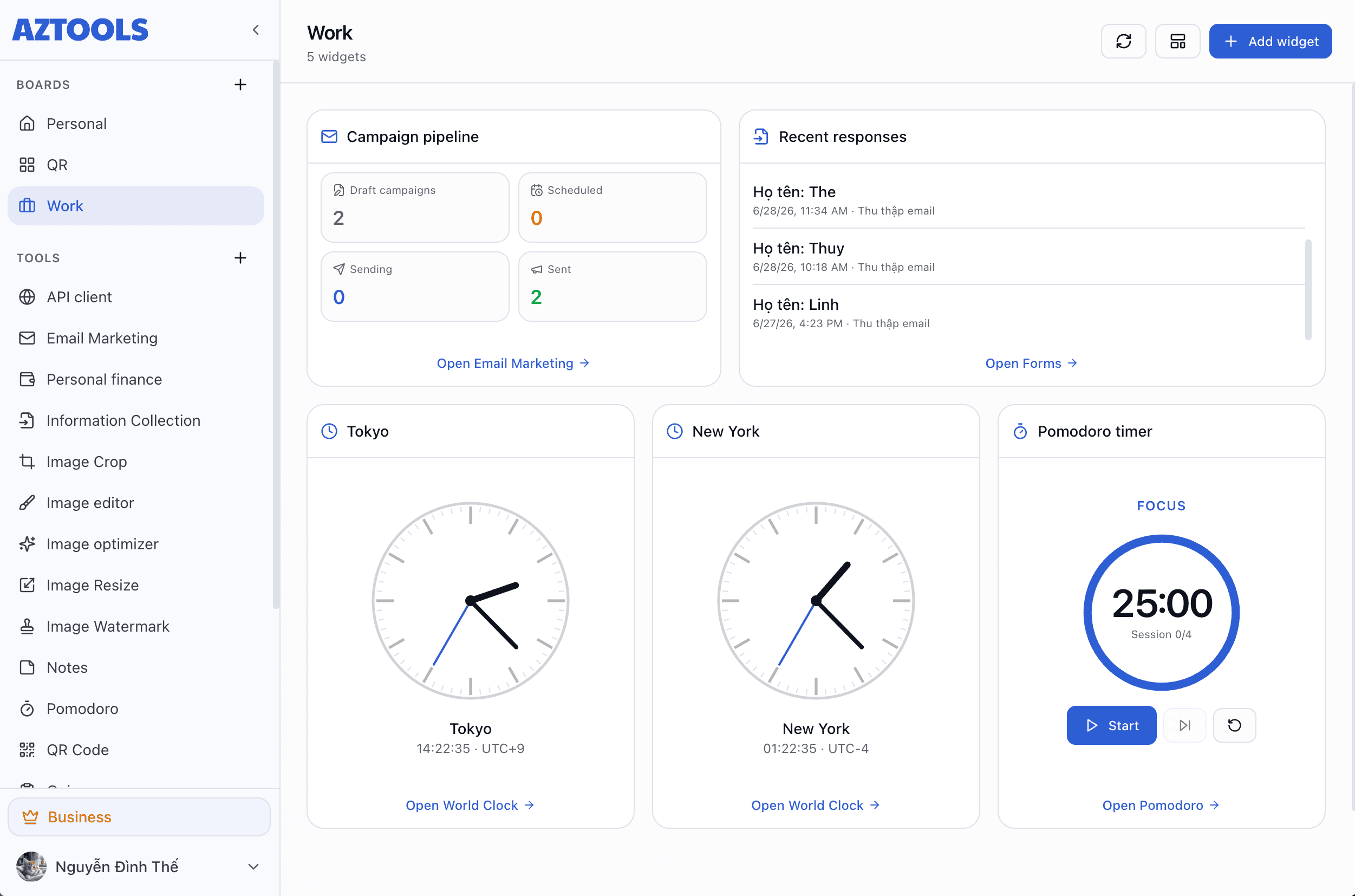 Overview screenshot — main screen after sign-in