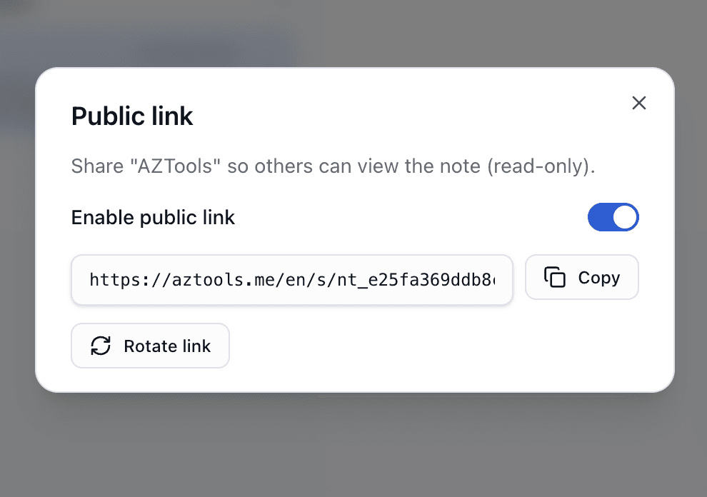 Public read-only share link